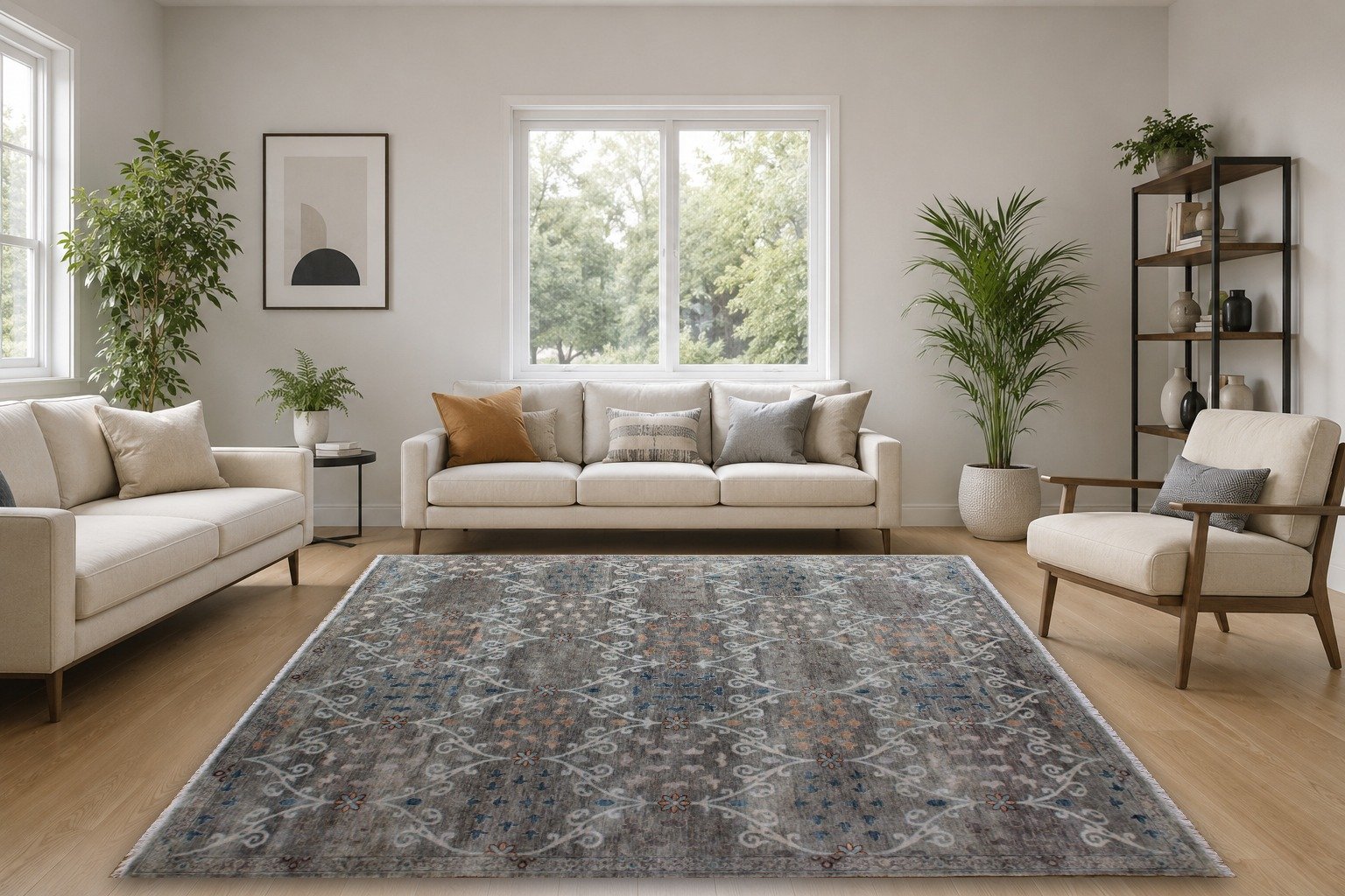 Detail view 2 of The Silver Mist Ogee Rug 8ft x 10ft